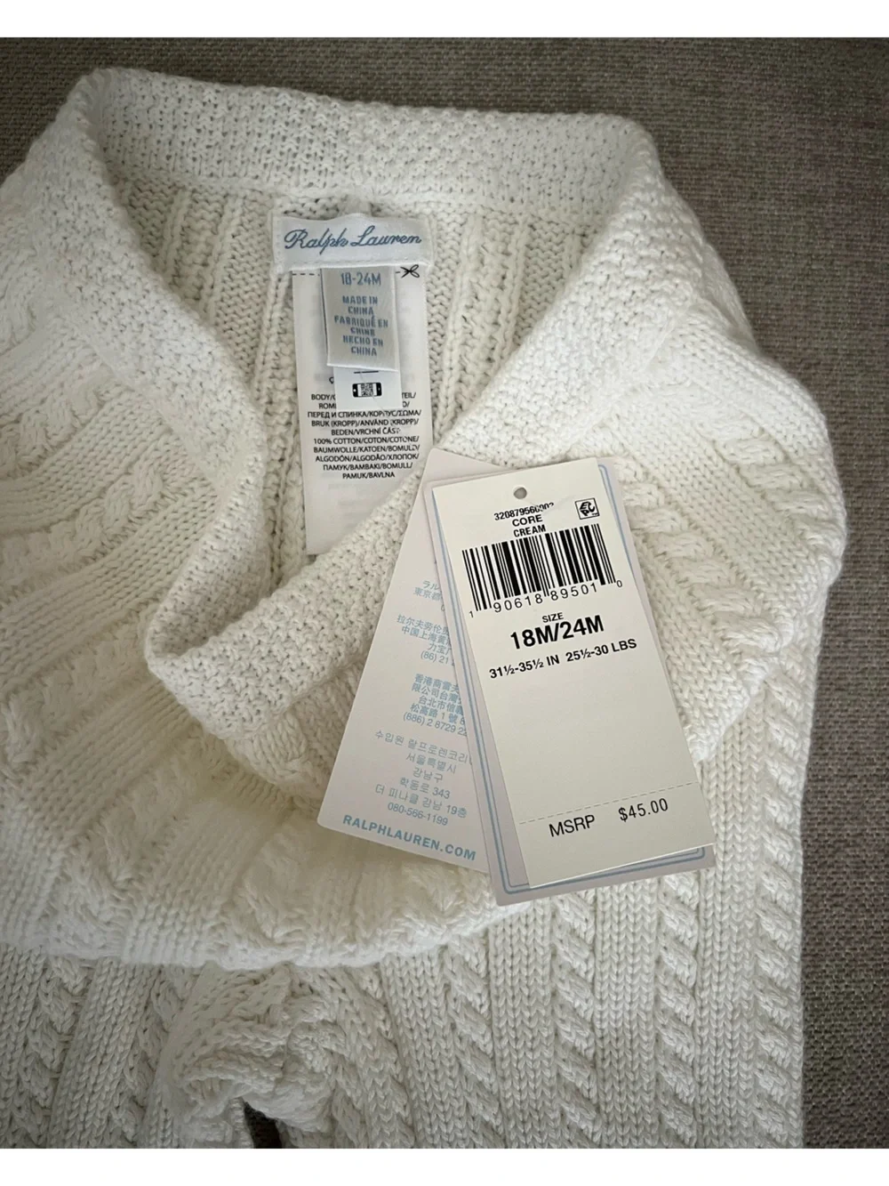Ralph Lauren Cable-Knit Cotton Sweater Pant